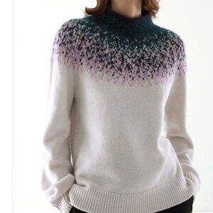 COS Wool Blend Fair Isle Mock Neck Jumper Knit Cottagecore Apres Ski Festive